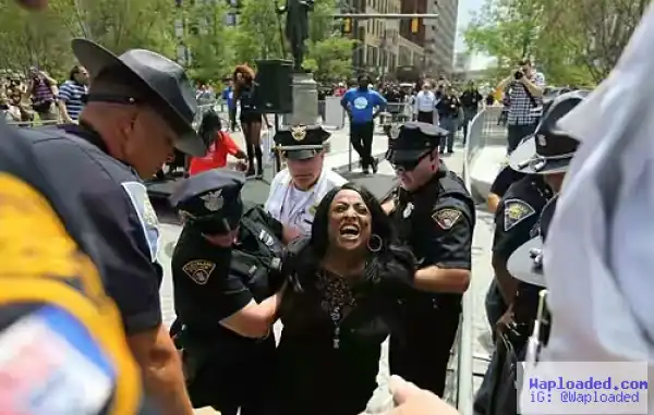 Woman Wanted On Felony Warrant Is Arrested As She Protests Against Trump In Cleveland